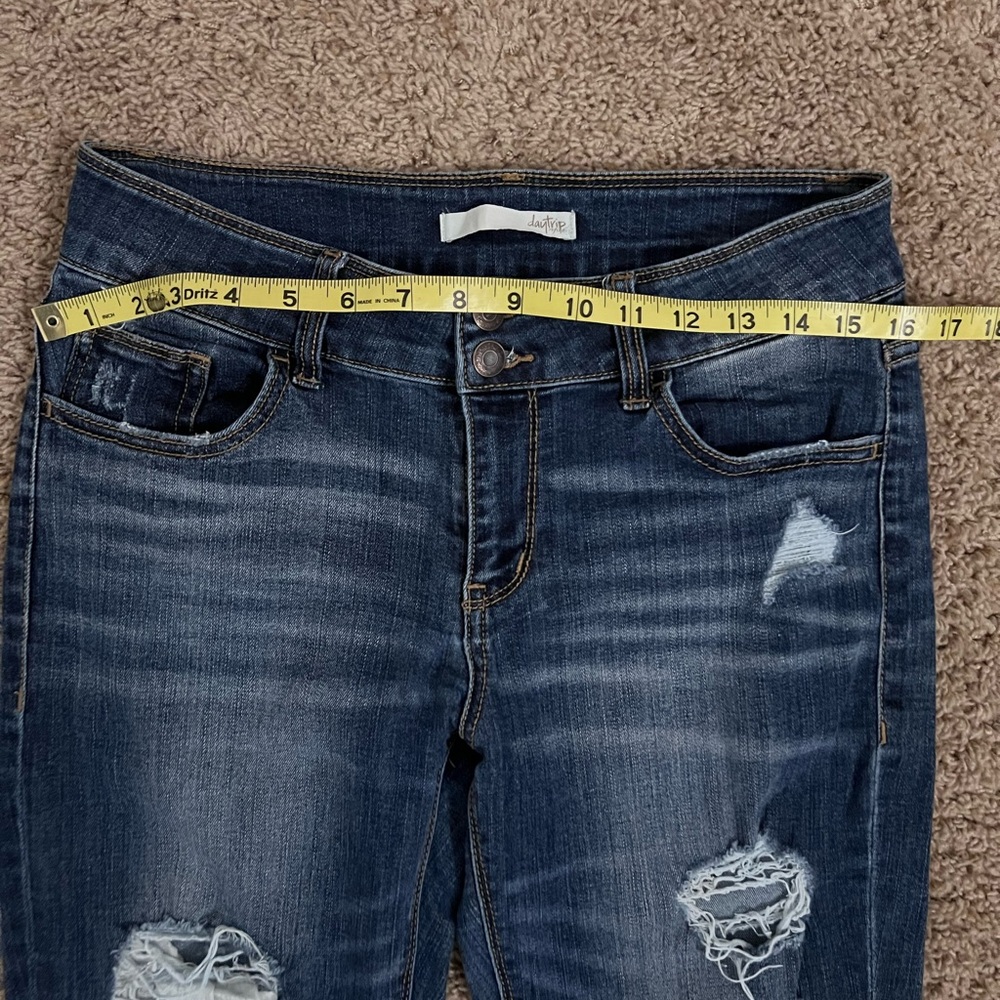 Daytrip Women's Dark Blue Distressed Skinny Jeans - Picture 5 of 12